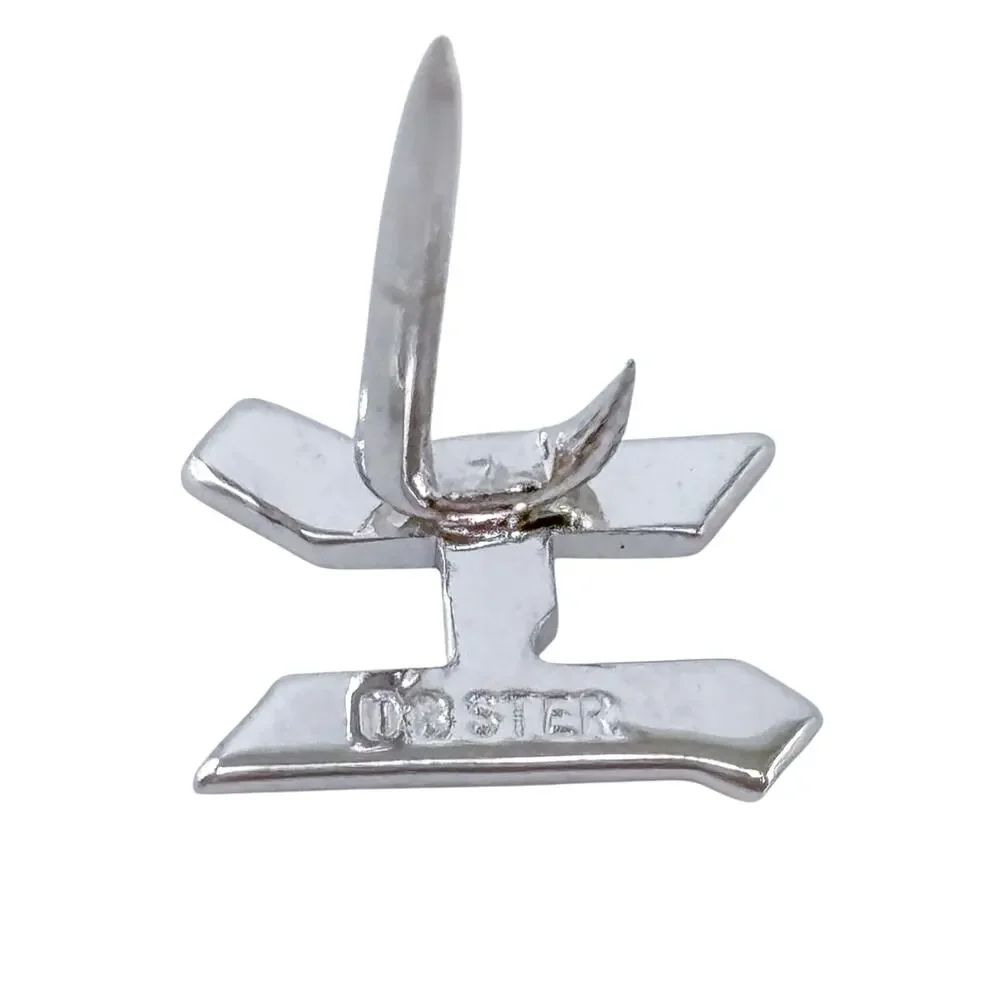 Vintage Sterling Silver 925 Personalized H Tie Tack Pin